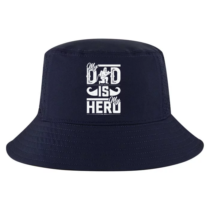 My Father Is My Hero Cool Fathers Day Firefighter Dad Cool Comfort Performance Bucket Hat