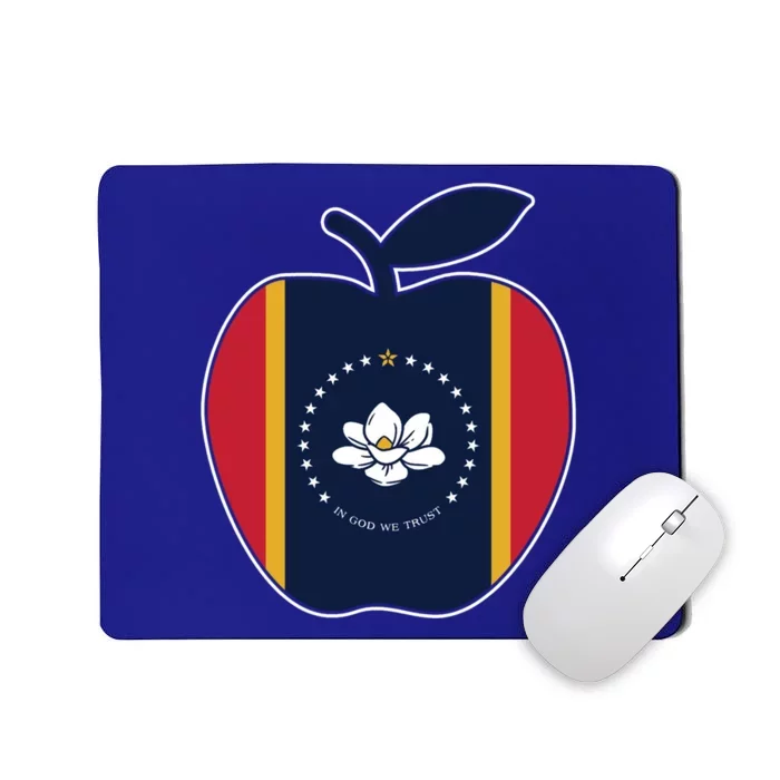 Mississippi Flag In God We Trust School Teacher Apple Cute Gift Mousepad