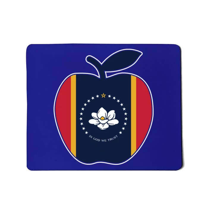 Mississippi Flag In God We Trust School Teacher Apple Cute Gift Mousepad