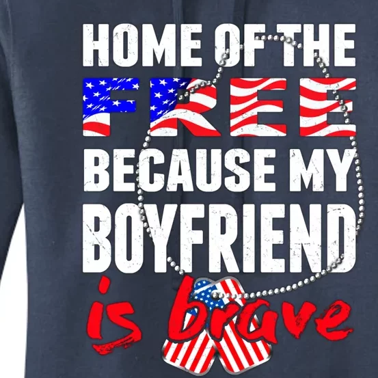 My Friend Is Brave Home Of The Free Proud Army Friend Gift Women's Pullover Hoodie