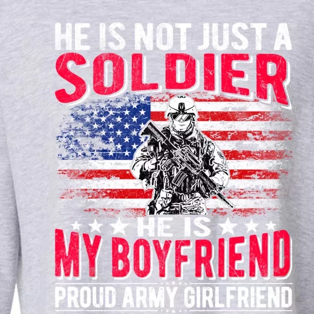 My Friend Is A Soldier Hero Proud Army Friend Funny Gift Cropped Pullover Crew