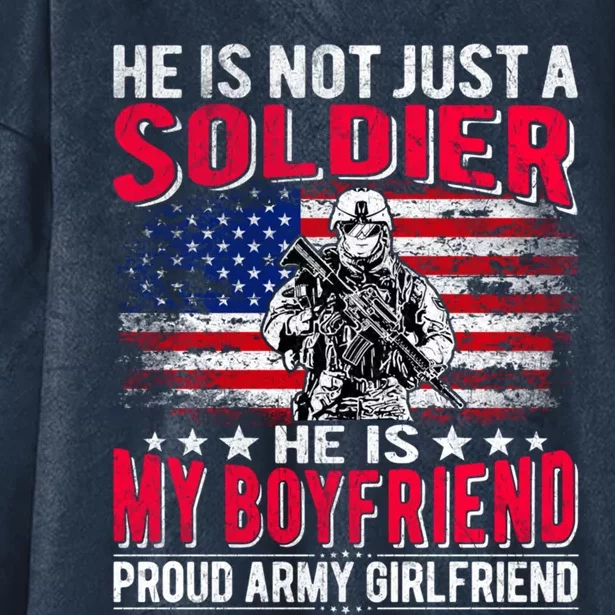 My Friend Is A Soldier Hero Proud Army Friend Funny Gift Hooded Wearable Blanket