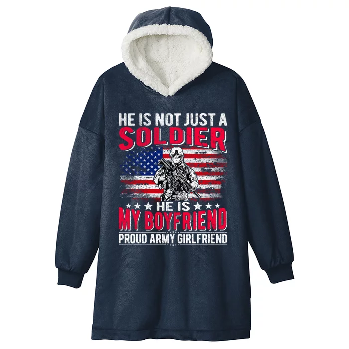 My Friend Is A Soldier Hero Proud Army Friend Funny Gift Hooded Wearable Blanket