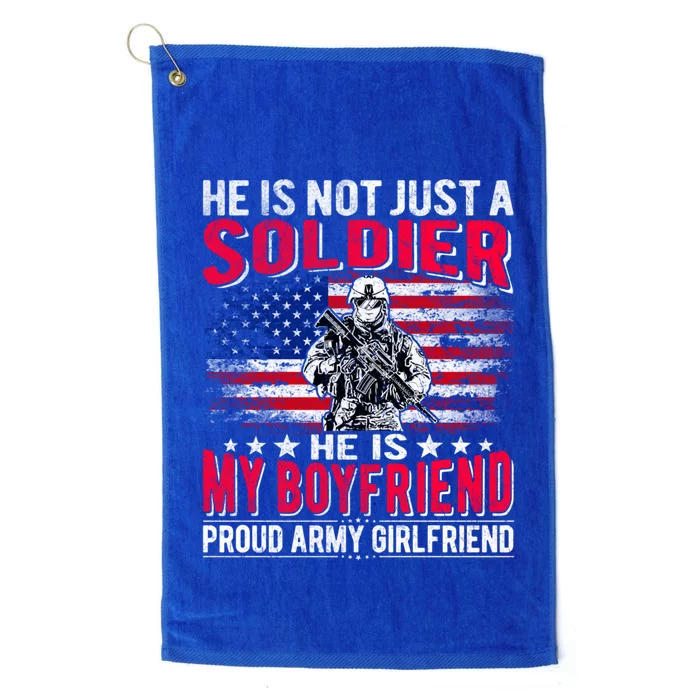 My Friend Is A Soldier Hero Proud Army Friend Funny Gift Platinum Collection Golf Towel