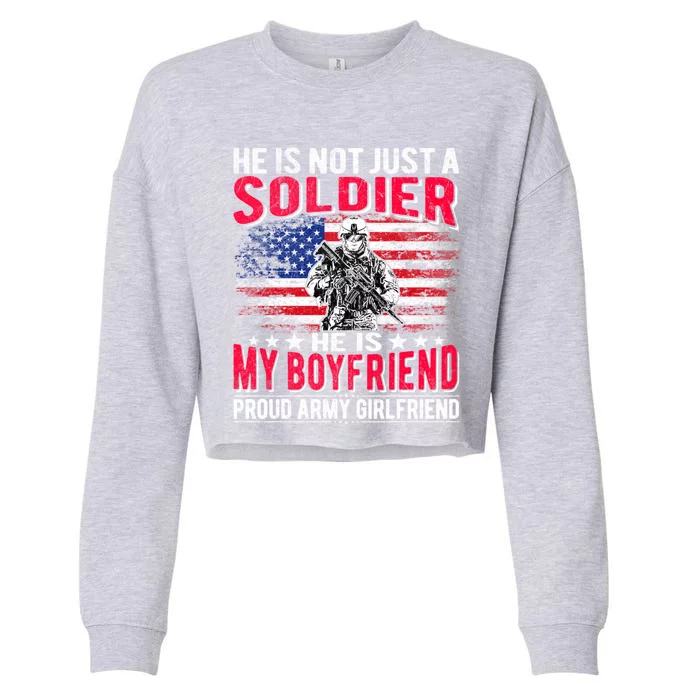 My Friend Is A Soldier Hero Proud Army Friend Funny Gift Cropped Pullover Crew