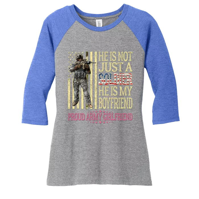 My Friend Is My Soldier Hero Gift Proud Army Friend Gift Funny Gift Women's Tri-Blend 3/4-Sleeve Raglan Shirt