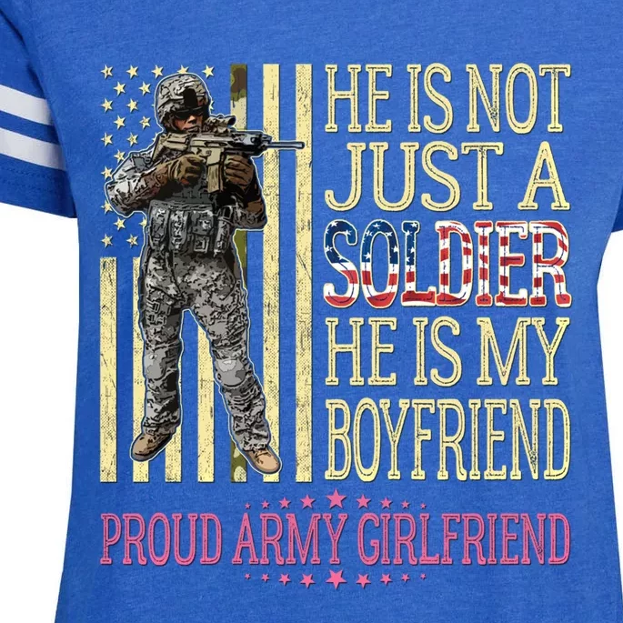 My Friend Is My Soldier Hero Gift Proud Army Friend Gift Funny Gift Enza Ladies Jersey Football T-Shirt