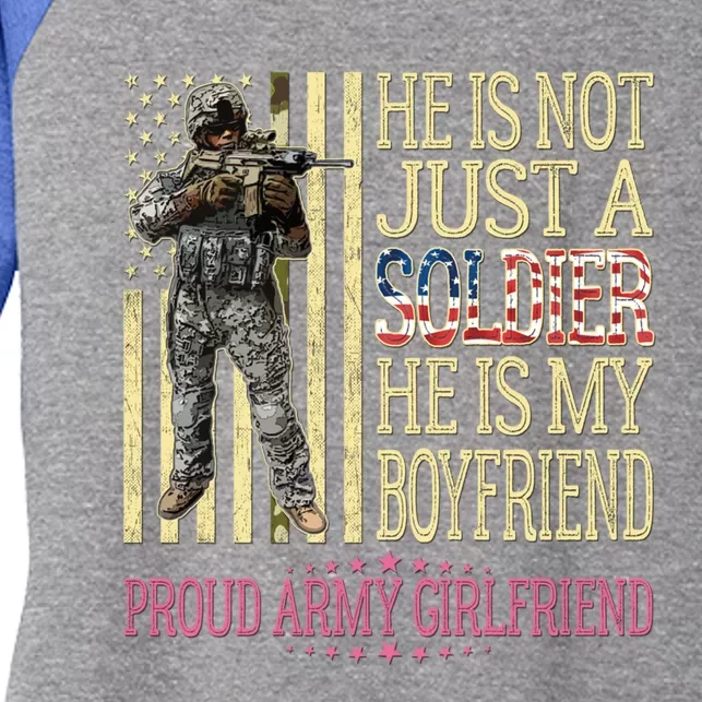 My Friend Is My Soldier Hero Gift Proud Army Friend Gift Women's Tri-Blend 3/4-Sleeve Raglan Shirt