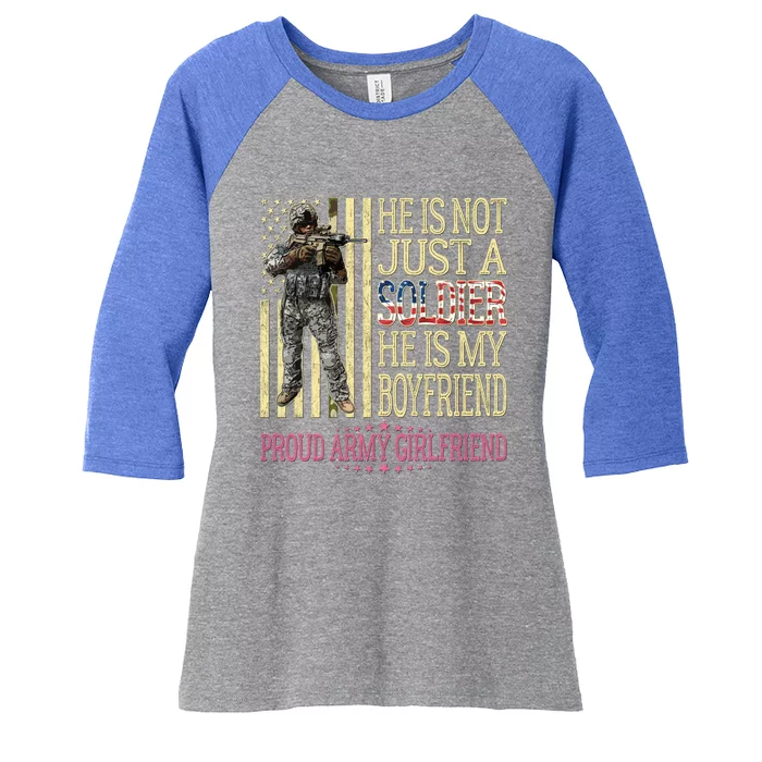 My Friend Is My Soldier Hero Gift Proud Army Friend Gift Women's Tri-Blend 3/4-Sleeve Raglan Shirt