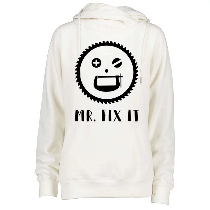 Mr Fix It Handy Dad Meaningful Gift Womens Funnel Neck Pullover Hood