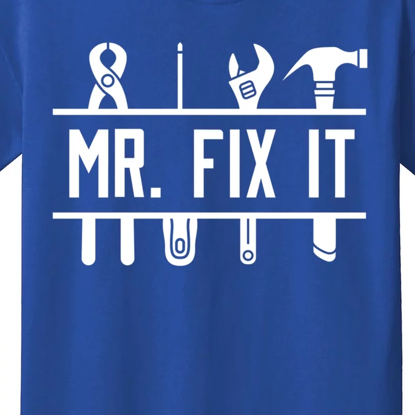 Mr Fix It Dad Fathers Day Daddy Husband Handy Grandpa Gift Kids T-Shirt