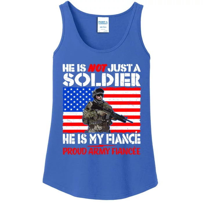 My Fiance Is A Soldier Proud Army Fiancee Gift Military Family Cool Gift Ladies Essential Tank