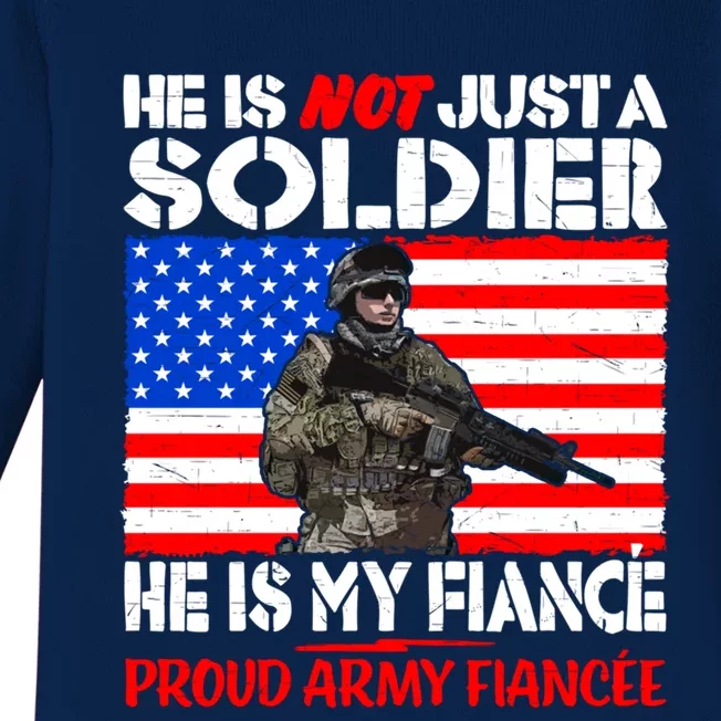 My Fiance Is A Soldier Proud Army Fiancee Gift Military Family Cool Gift Baby Long Sleeve Bodysuit