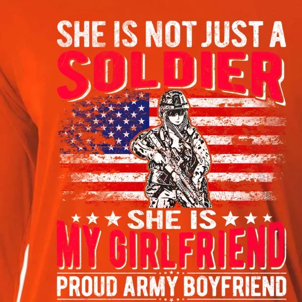 My Friend Is A Soldier Proud Army Friend Lover Funny Gift Cooling Performance Long Sleeve Crew