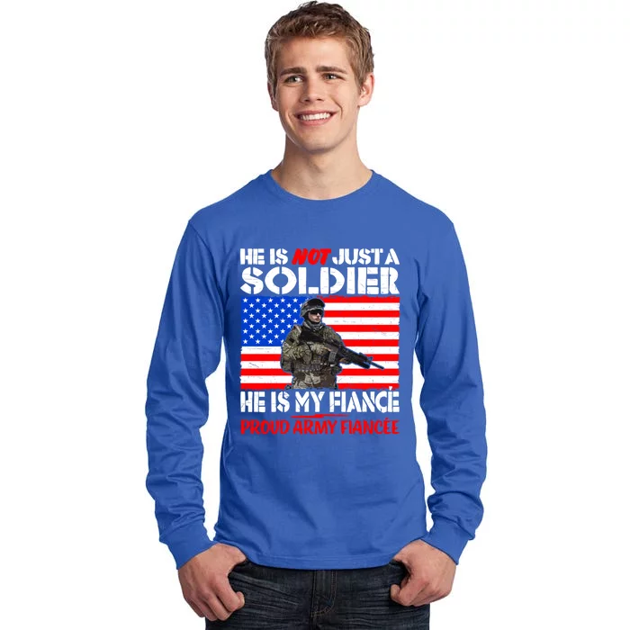 My Fiance Is A Soldier Proud Army Fiancee Gift Military Family Gift Tall Long Sleeve T-Shirt