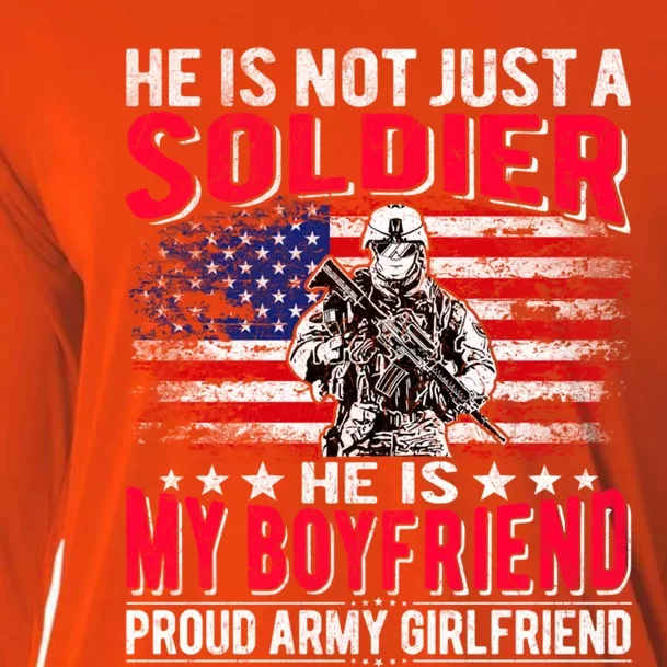 My Friend Is A Soldier Hero Proud Army Friend Funny Gift Cooling Performance Long Sleeve Crew