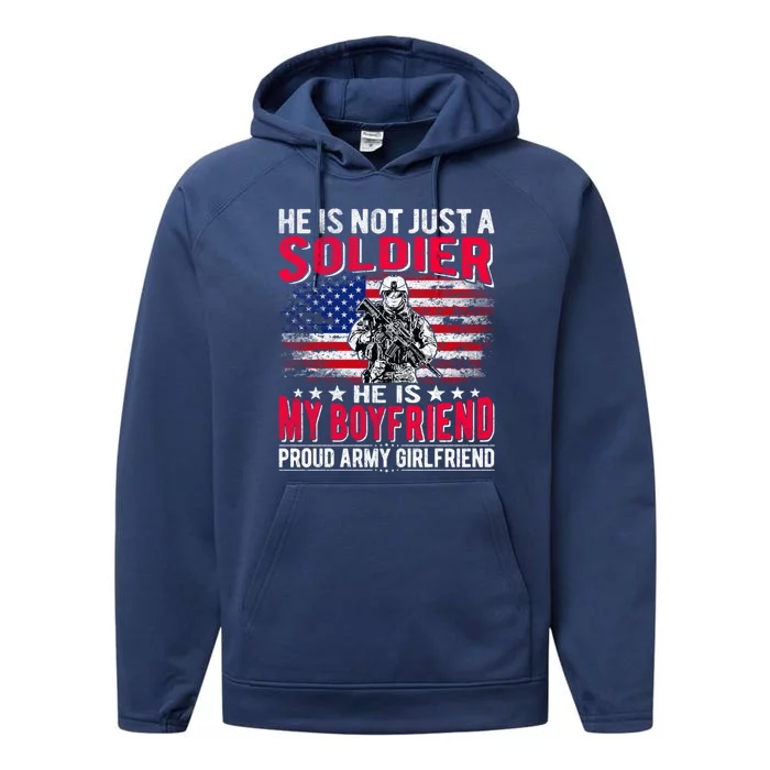 My Friend Is A Soldier Hero Proud Army Friend Funny Gift Performance Fleece Hoodie