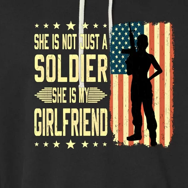 My Friend Is A Soldier Hero Proud Army Friend Funny Gift Garment-Dyed Fleece Hoodie