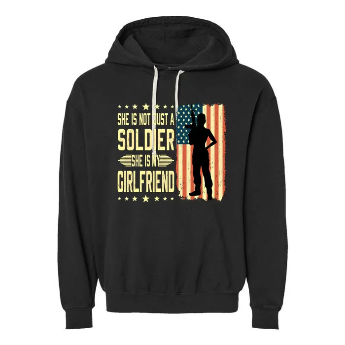 My Friend Is A Soldier Hero Proud Army Friend Funny Gift Garment-Dyed Fleece Hoodie