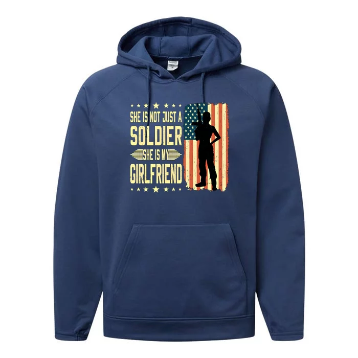 My Friend Is A Soldier Hero Proud Army Friend Funny Gift Performance Fleece Hoodie