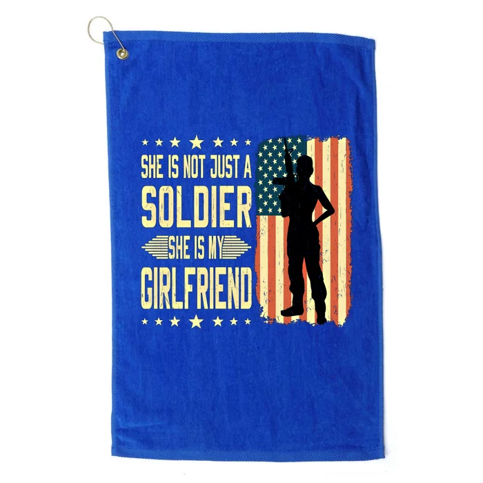 My Friend Is A Soldier Hero Proud Army Friend Funny Gift Platinum Collection Golf Towel