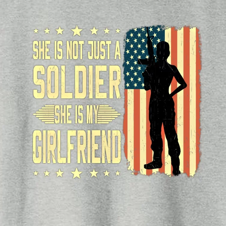 My Friend Is A Soldier Hero Proud Army Friend Funny Gift Women's Crop Top Tee