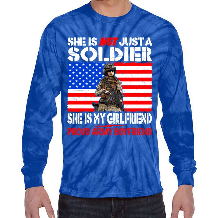 My Friend Is A Soldier Proud Army Friend Lover Gift Tie-Dye Long Sleeve Shirt