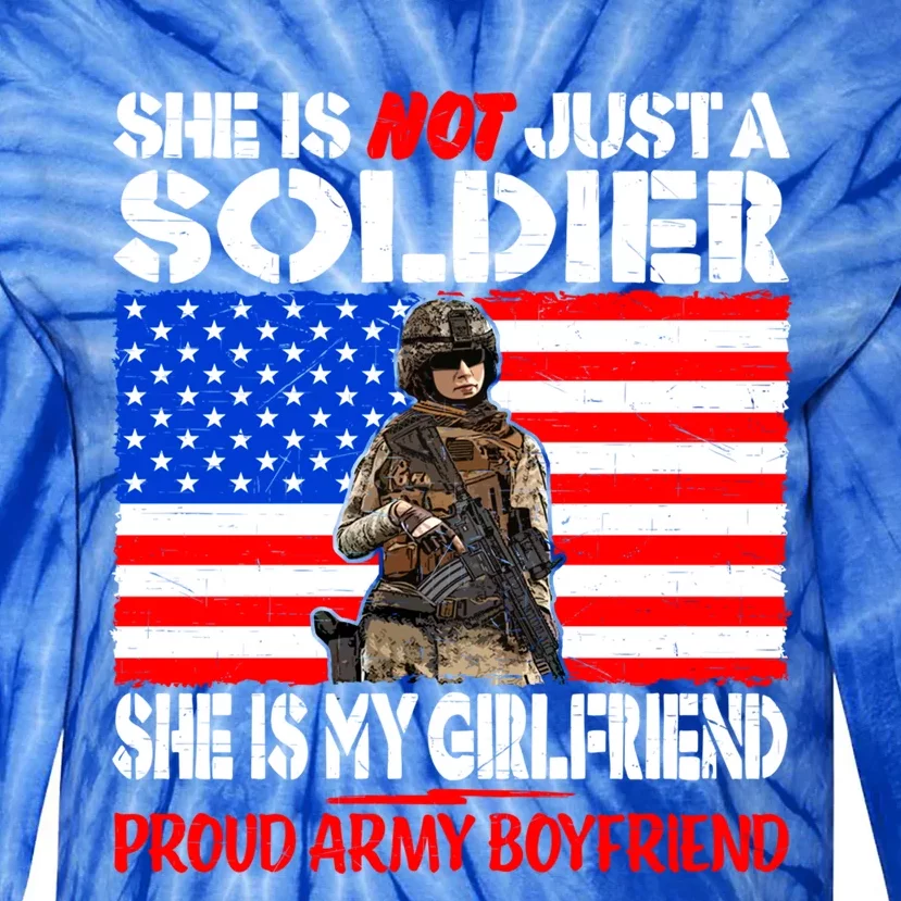 My Friend Is A Soldier Proud Army Friend Lover Gift Tie-Dye Long Sleeve Shirt