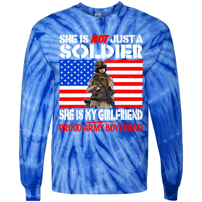 My Friend Is A Soldier Proud Army Friend Lover Gift Tie-Dye Long Sleeve Shirt