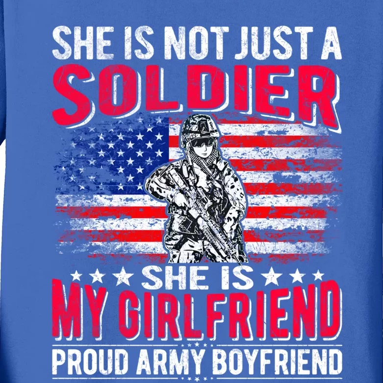 My Friend Is Soldier Hero Proud Army Friend Military Gift Kids Long Sleeve Shirt