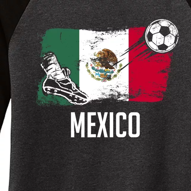 Mexico Flag Jersey Mexican Soccer Team Mexican Women's Tri-Blend 3/4-Sleeve Raglan Shirt