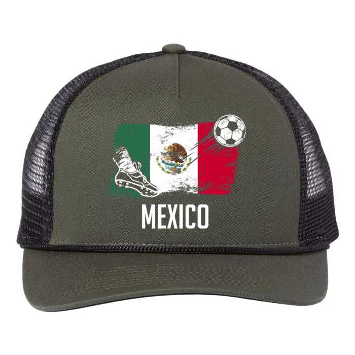 Mexico Flag Jersey Mexican Soccer Team Mexican Retro Rope Trucker Hat Cap