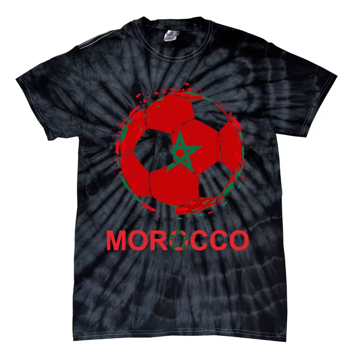 Morocco Flag Jersey Supporter Moroccan Soccer Team Moroccan Tie-Dye T-Shirt