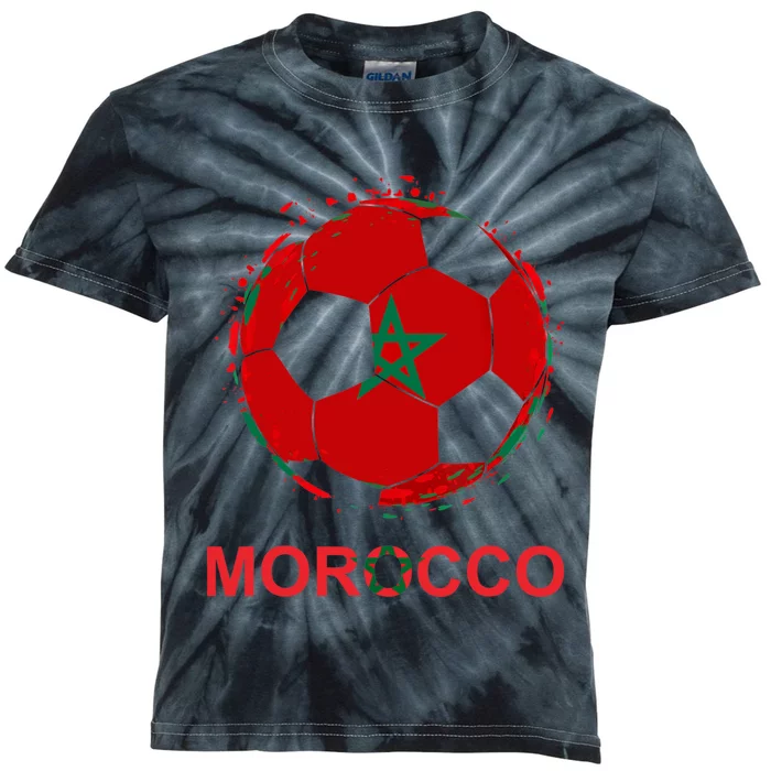 Morocco Flag Jersey Supporter Moroccan Soccer Team Moroccan Kids Tie-Dye T-Shirt