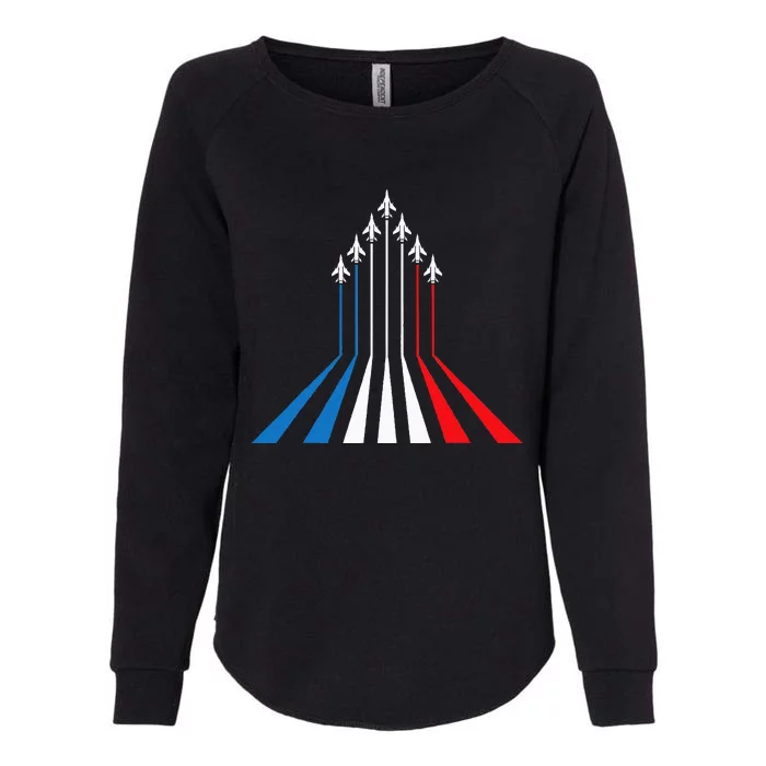 Military Fighter Jets Patriotic Air Show 4th Of July USA Womens California Wash Sweatshirt