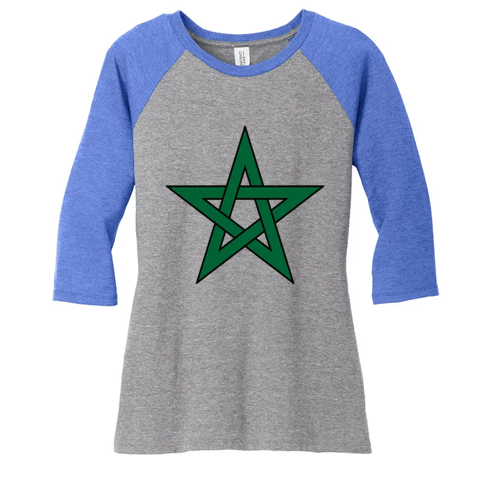 Morocco Football Jersey Moroccan Flag Moroccan Soccer Gift Women's Tri-Blend 3/4-Sleeve Raglan Shirt