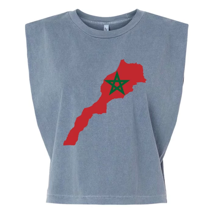 Morocco Football Jersey Moroccan Flag Moroccan Soccer Gift Garment-Dyed Women's Muscle Tee