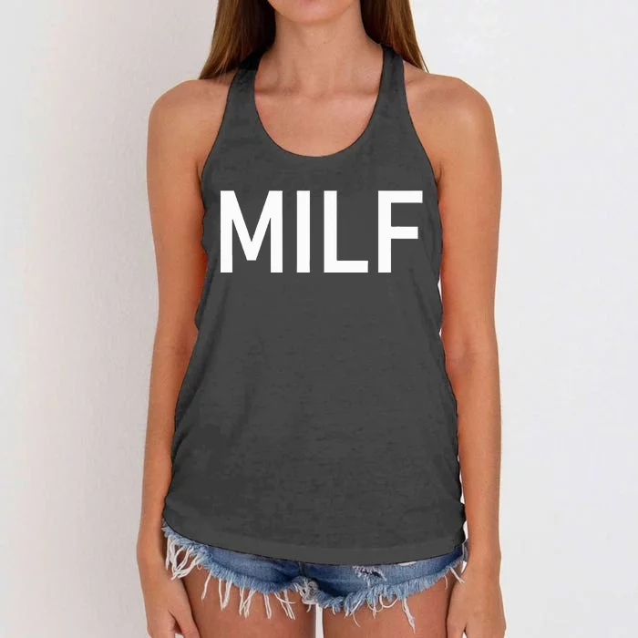 Milf Funny Jokes Sarcastic Women's Knotted Racerback Tank