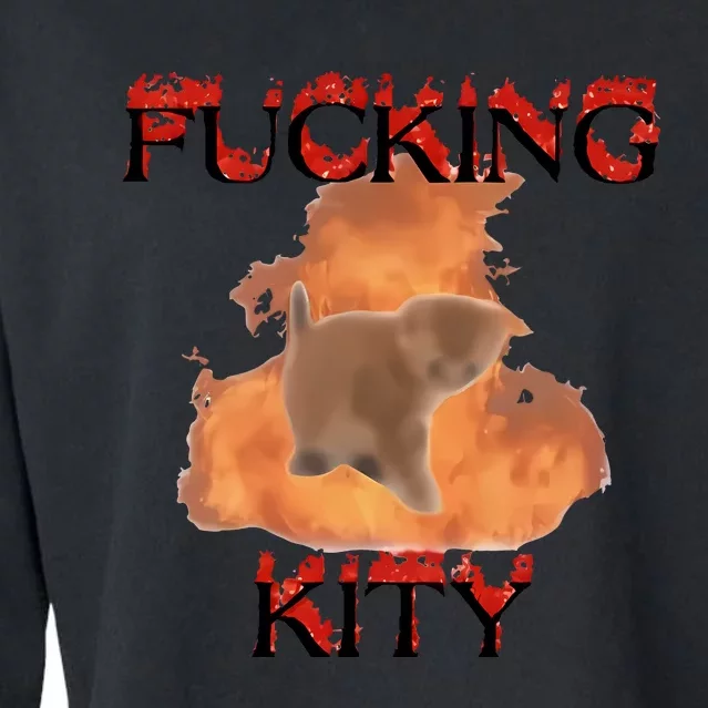 Milkcattos Fucking Kity Cropped Pullover Crew