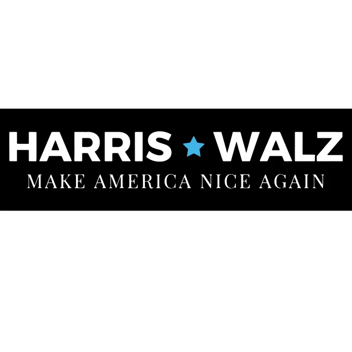 Midwest For Kamala Harris Walz Make America Nice Bumper Sticker