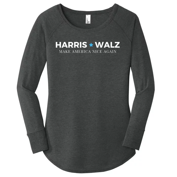 Midwest For Kamala Harris Walz Make America Nice Women's Perfect Tri Tunic Long Sleeve Shirt