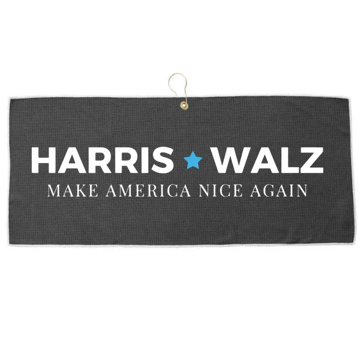 Midwest For Kamala Harris Walz Make America Nice Large Microfiber Waffle Golf Towel