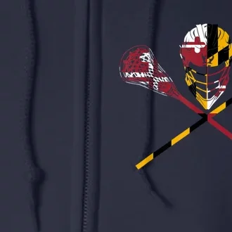 Maryland Flag Lacrosse Full Zip Hoodie