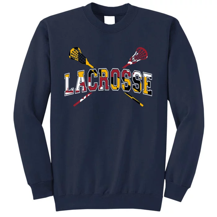 Maryland Flag Lacrosse Tall Sweatshirt