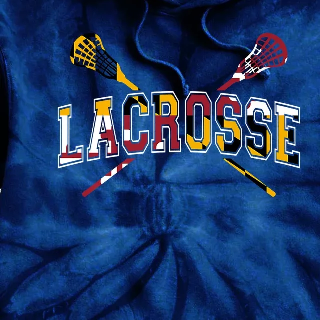 Maryland Flag Lacrosse Tie Dye Hoodie