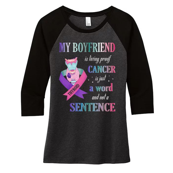 My Friend Living Proof Cancer Just A Word Not A Sentence Women's Tri-Blend 3/4-Sleeve Raglan Shirt