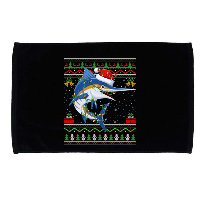 Marlin Fish Lover Matching Ugly Marlin Christmas Meaningful Gift Microfiber Hand Towel