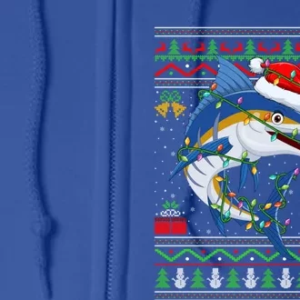 Marlin Fish Lover Matching Ugly Marlin Christmas Meaningful Gift Full Zip Hoodie