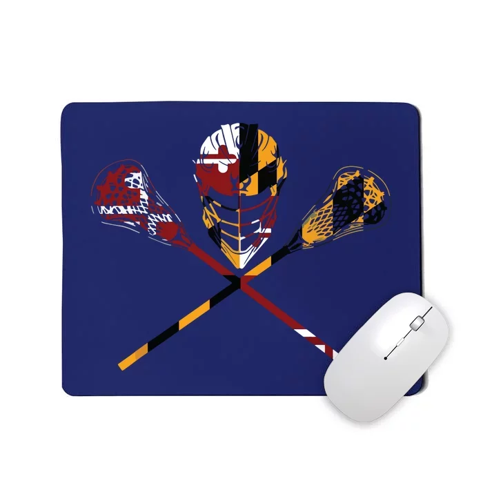 Maryland Flag Lacrosse College LAX Stick Mousepad