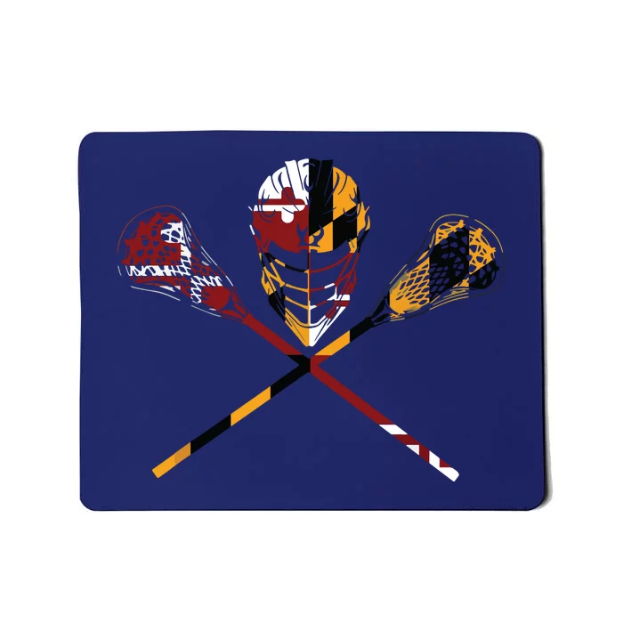 Maryland Flag Lacrosse College LAX Stick Mousepad